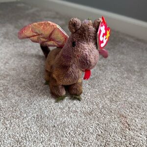 Ty Scorch Dragon Plush with Red Wings